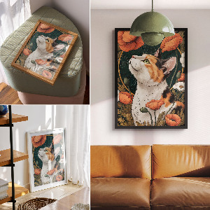 Grafika na ścianę Kocia magia