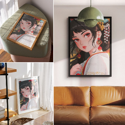 Dekoracyjny plakat ścienny Spojrzenie anime