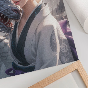 Wydruk na płótnie Kobieta i smok