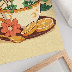 Dekoracyjny plakat ścienny Żaba w filiżance