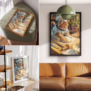 Dekoracyjny plakat ścienny Kot kucharz