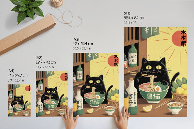 Grafika na ścianę Koci ramen