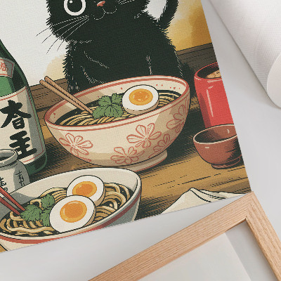 Wydruk na płótnie Kotek i ramen
