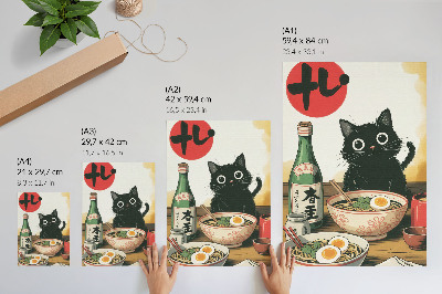 Wydruk na płótnie Kotek i ramen