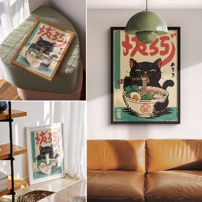 Plakat premium Ramen i kot