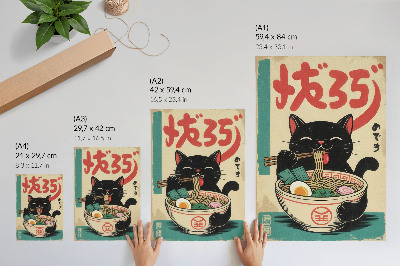Plakat premium Ramen i kot