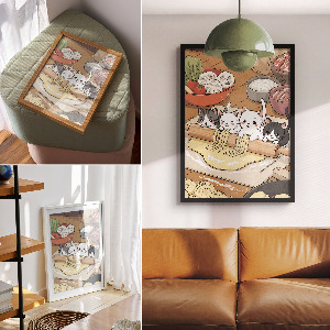 Dekoracyjny plakat ścienny Koty w kuchni