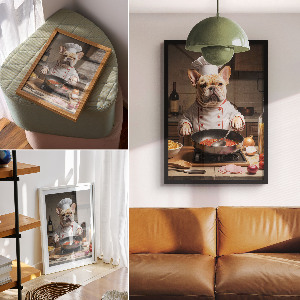 Grafika na ścianę Psi kucharz