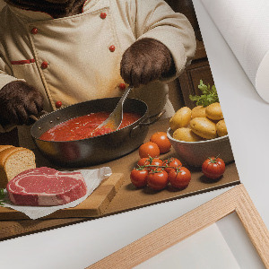 Wydruk na płótnie Niedźwiedź kucharz