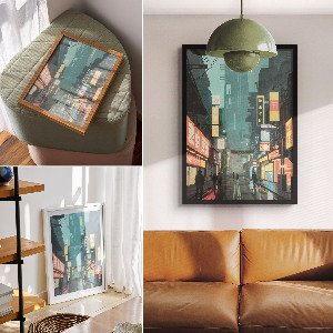 Wydruk na płótnie Miejskie neony