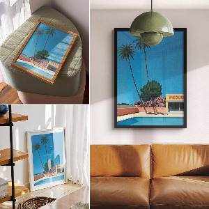 Dekoracyjny plakat ścienny Wakacja nad basenem