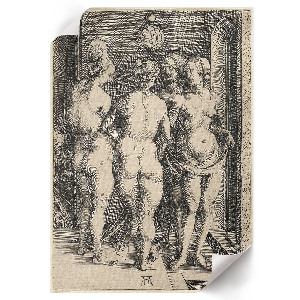 Dekoracyjny plakat ścienny Cztery nagie kobiety