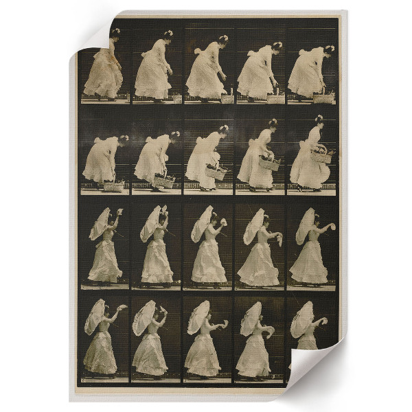 Dekoracyjny plakat ścienny Kobieta z koszem