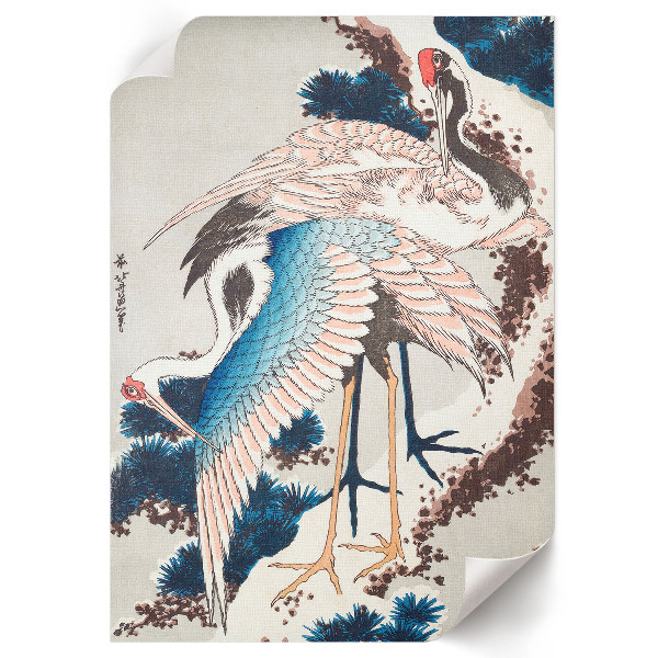 Wydruk na płótnie Żurawie na drzewie