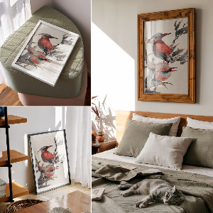 Grafika na ścianę Ptaki