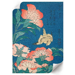 Wydruk na płótnie Piwonie i kanarek