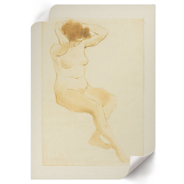 Plakat premium Kobieta poprawiająca włosy