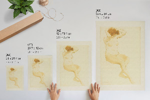 Plakat premium Kobieta poprawiająca włosy