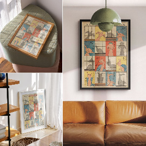 Grafika na ścianę Osiem postaci cieni