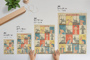 Grafika na ścianę Osiem postaci cieni