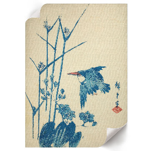 Dekoracyjny plakat ścienny Zimorodek i roślina