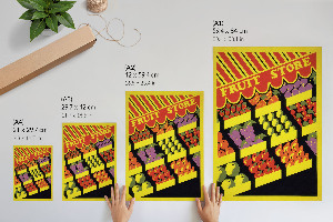 Dekoracyjny plakat ścienny Sklep z owocami