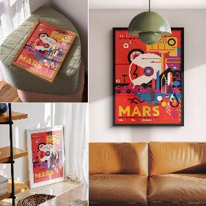 Dekoracyjny plakat ścienny Podróż na Marsa