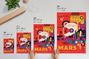 Dekoracyjny plakat ścienny Podróż na Marsa