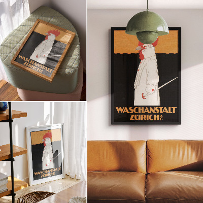 Dekoracyjny plakat ścienny Waschanstalt Zurich