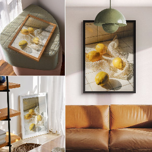 Grafika na ścianę Cytryny w siatce