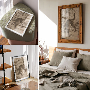 Plakat premium Kot łapiący żabę