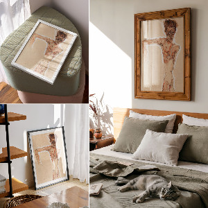 Dekoracyjny plakat ścienny Nagi mężczyzna