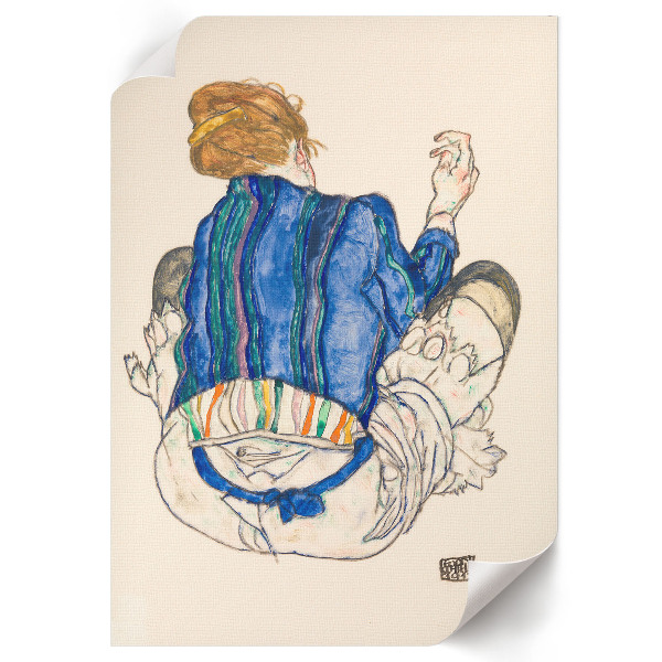 Grafika na ścianę Siedząca kobieta