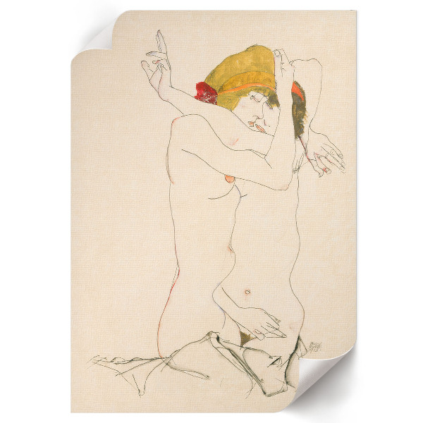 Wydruk na płótnie Dwie obejmujące się kobiety