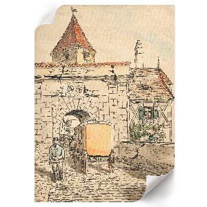 Grafika na ścianę Brama miejska