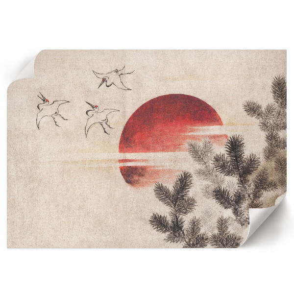 Plakat na płótnie Ptaki i zachód