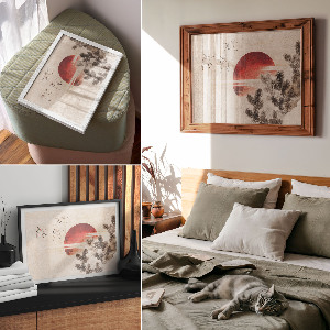 Plakat na płótnie Ptaki i zachód