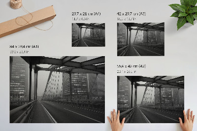 Plakat dekoracyjny przedstawiający most miejski