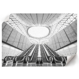 Plakat przedstawiający futurystyczną architekturę
