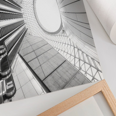 Plakat przedstawiający futurystyczną architekturę