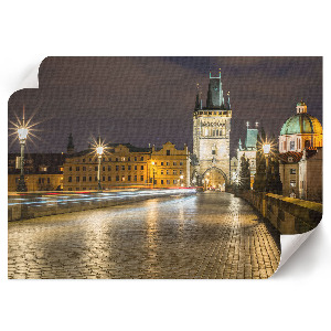 Plakat na płótnie przedstawiający nocną panoramę