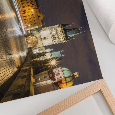 Plakat na płótnie przedstawiający nocną panoramę