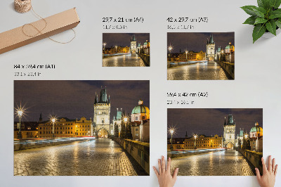 Plakat na płótnie przedstawiający nocną panoramę