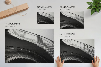 Plakat dekoracyjny z motywem schodów spiralnych