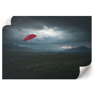 Plakat na ścianę z motywem latającego parasola