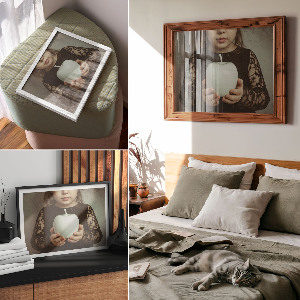 Plakat dekoracyjny Dziewczynka z jabłkiem