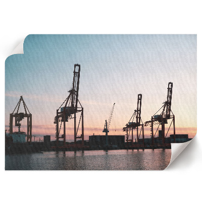 Plakat ścienny przedstawiający port w stylu industrialnym