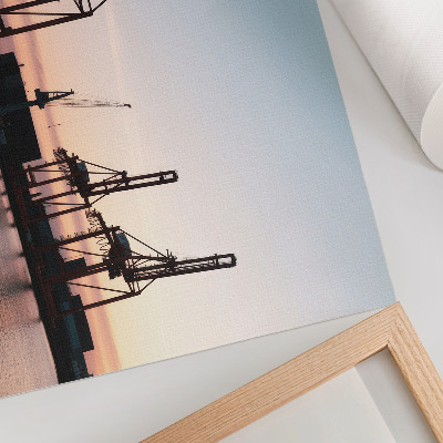 Plakat ścienny przedstawiający port w stylu industrialnym
