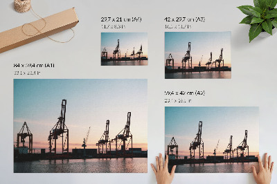 Plakat ścienny przedstawiający port w stylu industrialnym
