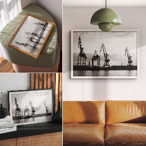 Plakat dekoracyjny Portowe żurawie